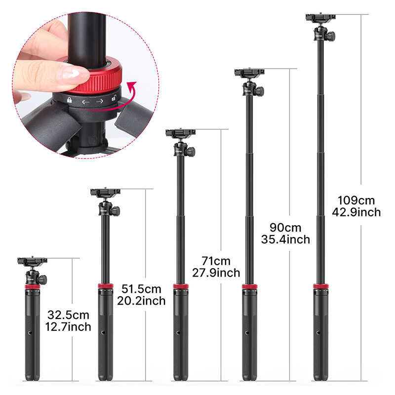 LY Ulanzi ภาพใหญ่: Mt-44 1.46M Extended Selfie Stick ขาตั้งกล้องพร้อมคลิ