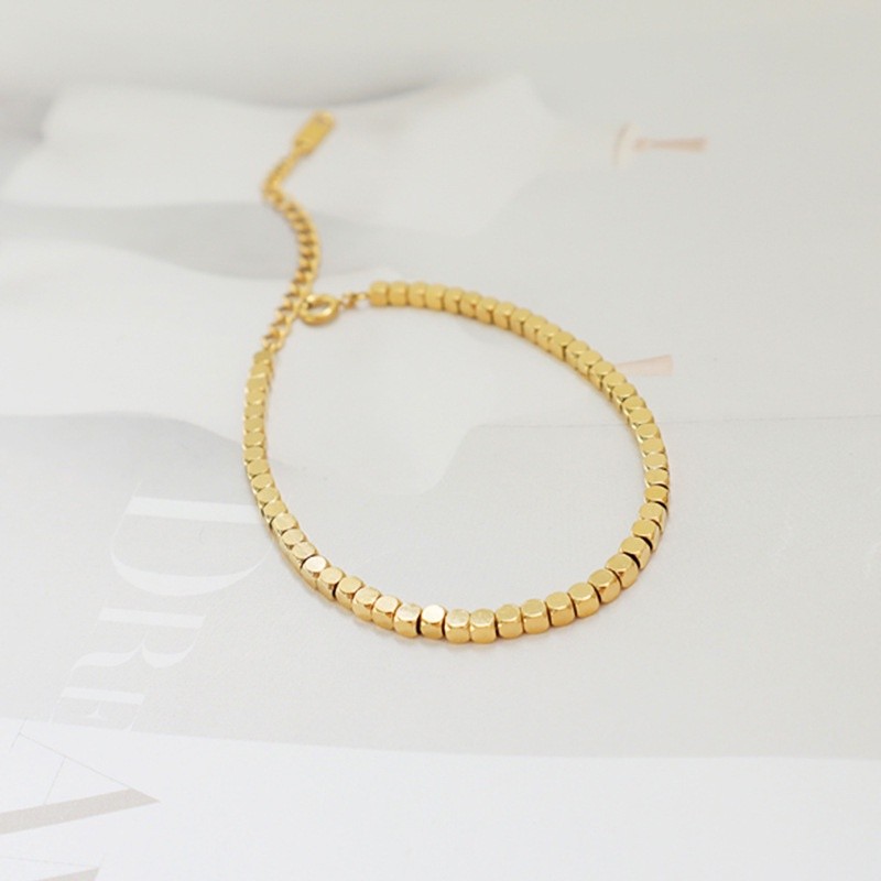 Hb Jewelry FARIN Gold Plated Cubic Link Chain Bracelet เครื่องประดับแฟชั่น SH00060