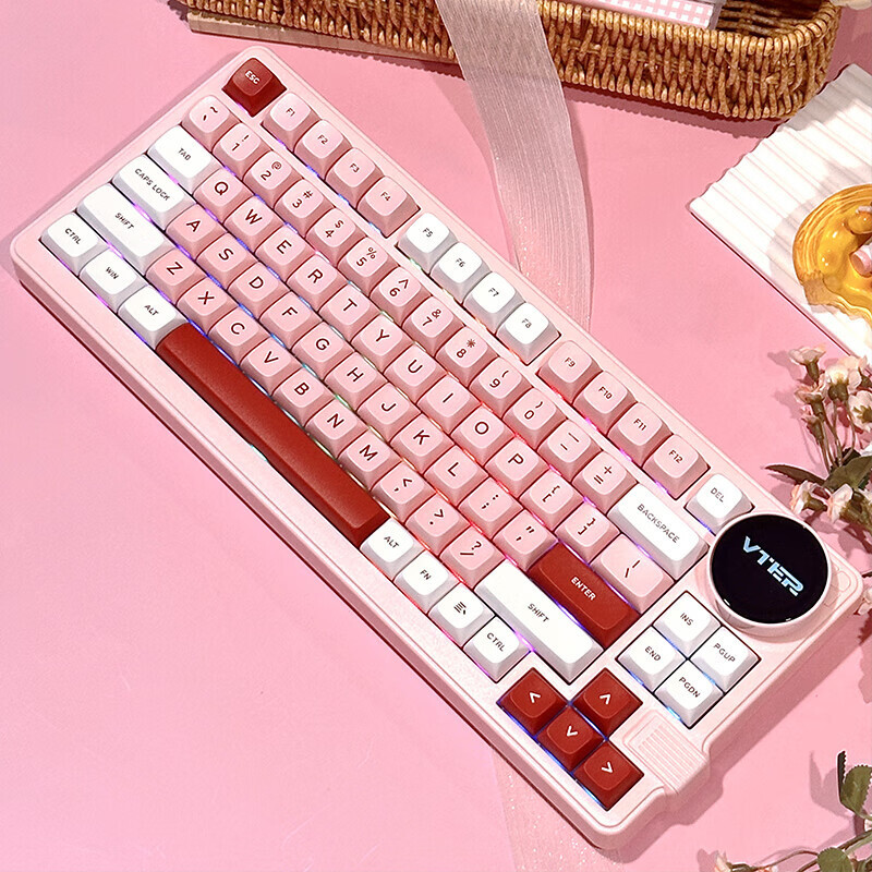 คีย์บอร์ดสำหรับเล่นเกม Feker K75พร้อมปุ่มควบคุมหน้าจอ3โ