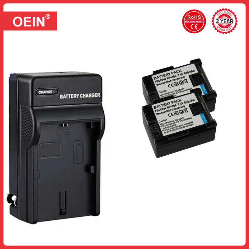 Δ 4 ชิ้น Bp-808 BP 808 ชุดแบตเตอรี่ + LED ชาร์จ USB สำหรับ Canon Bp-