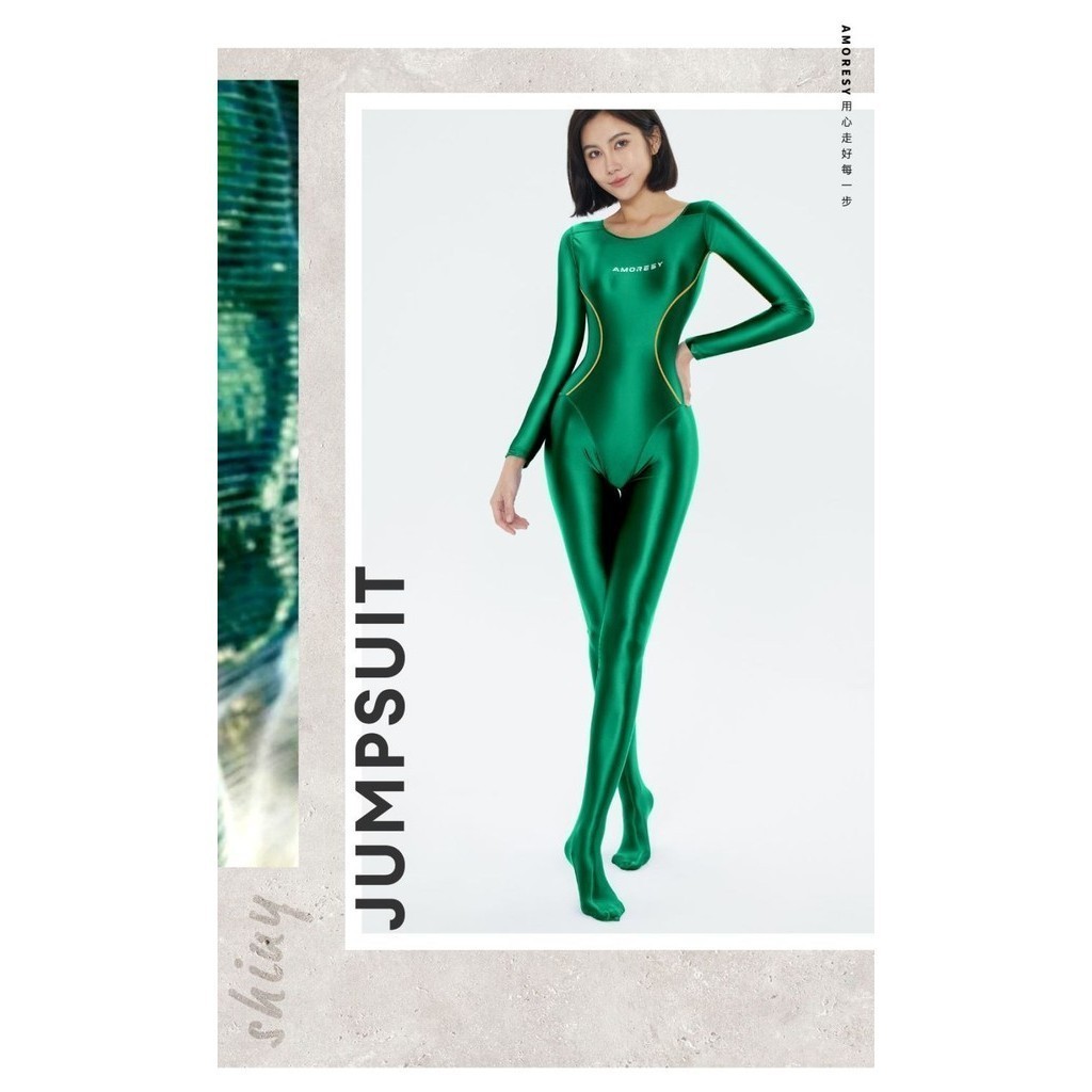 Amoresy Oceanus Series Glossy สีทึบเย ็ บ Pantyhose ชิ ้ นเดียวโยคะยิมนาสติกฟิตเนส