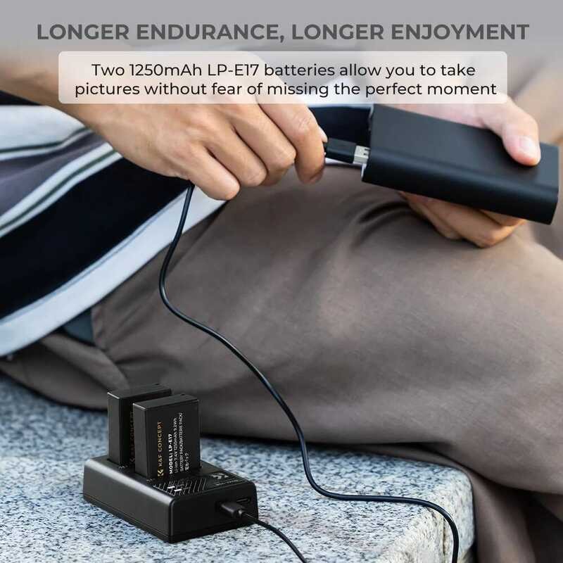 ▥ K & F Concept Lp-E17 1250Mah LP E17 สําหรับกล้อง Canon M3 M5 M6 T6i T6s 77D 200D 750D T7i T8i
