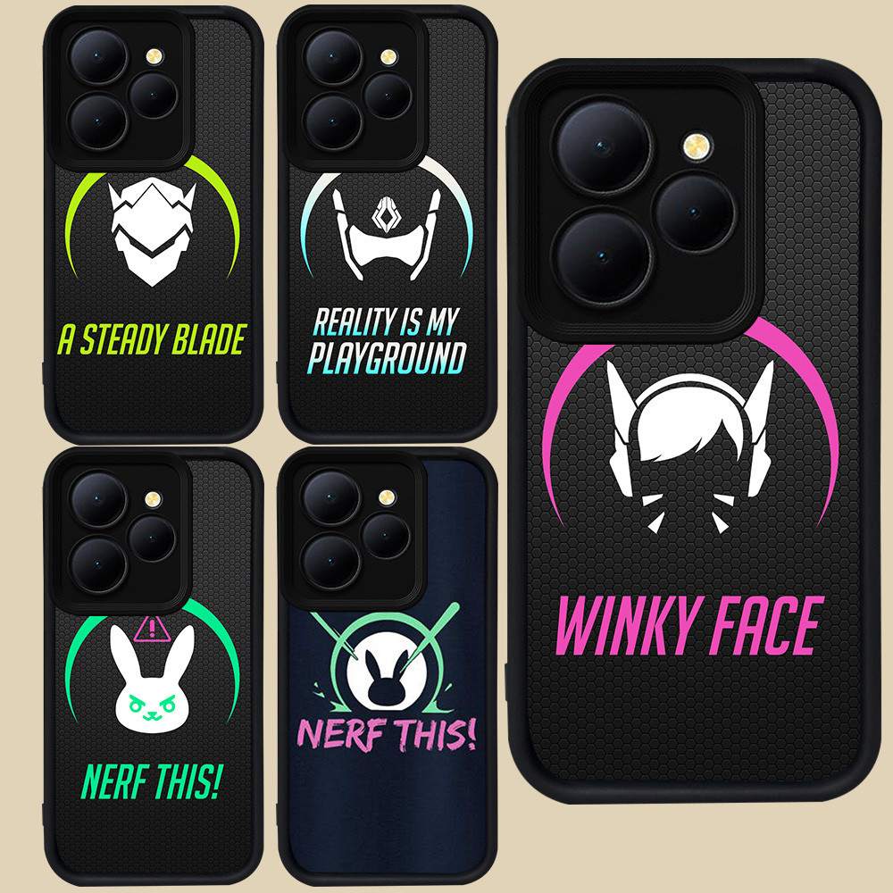 ปลอกสีดําสําหรับ Tecno Spark Pova 5 POP 20 8 6 GO 4 9 7 Pro GO1S GO1 2024 2023 2025 Plus Camon 12 40