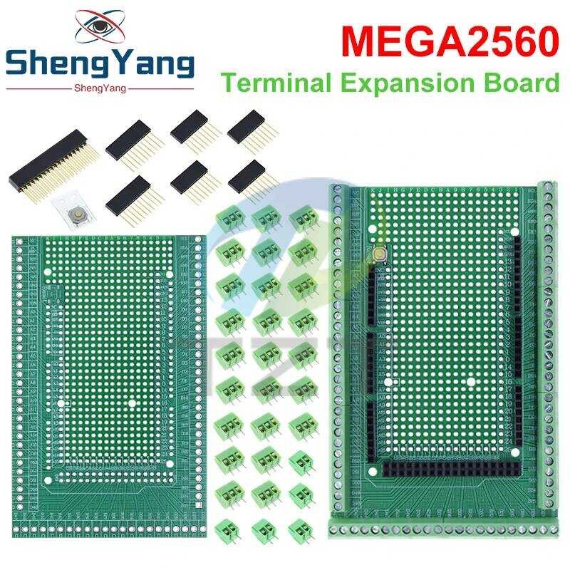 TZT ชุดแผงป้องกันบล็อกเทอร์มินัลสกรูแบบสองด้าน ที่เข้ากันได้กับ MEGA2560 สำหรับ Arduino Mega 2560