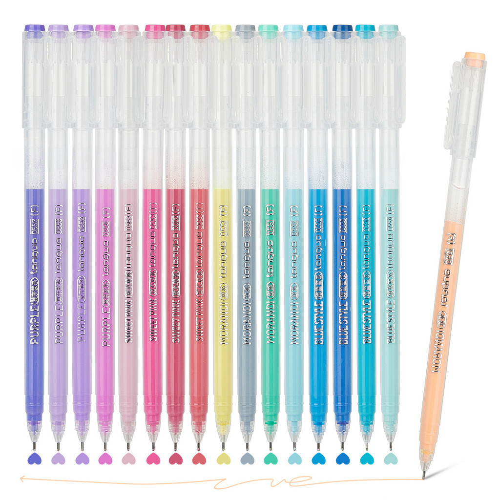 Languo Morandi สี 0.5 มม. คู่มือมูลค่าสูง ภาพวาดนักเรียน Marking Quick-Drying Unbreakable Ink Gel Pe