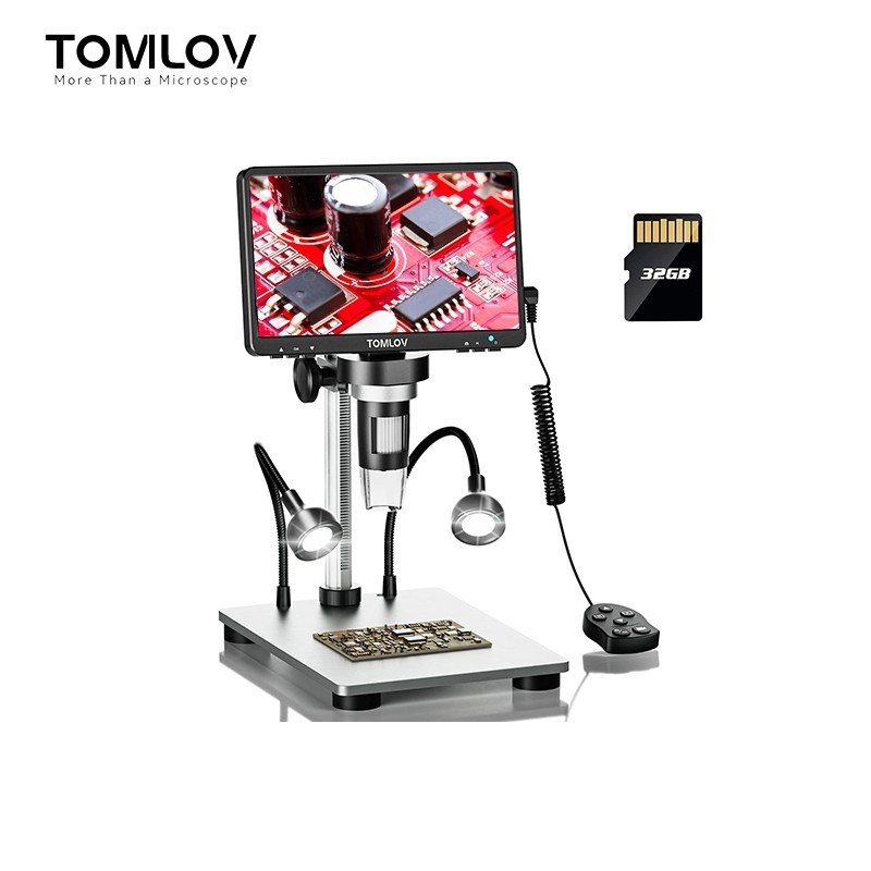 【Hot sale & Local stocks & 1~3 days delivery】Tomlov DM9 กล้องจุลทรรศน์ดิจิทัล LCD 7 นิ้ว 1200X Micr