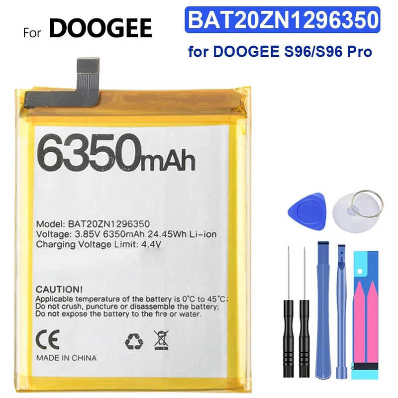 6350mAh, BAT20ZN1296350 แบตเตอรี่โทรศัพท์มือถือ, สำหรับDOOGEE S96/S96 Pro/S96Pro