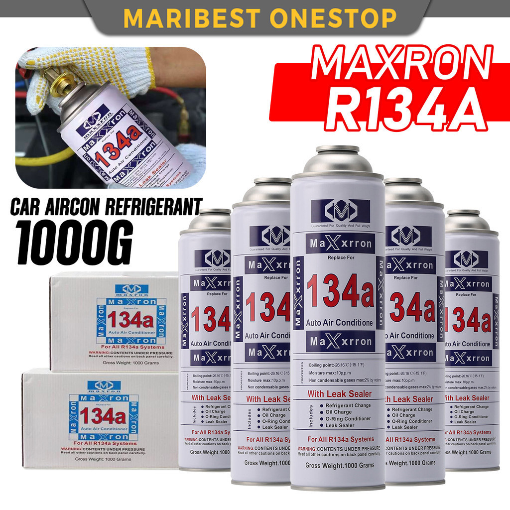 1000g MAXRON R-134A เครื่องปรับอากาศรถยนต์สารทําความเย็น Aircond Kereta Penyaman Udara สารทําความเย็
