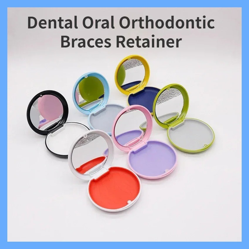 a Dental Oral Orthodontic Braces Retainer Magnetic Portable Fake Teeth Box Tooth Case With Mirror T