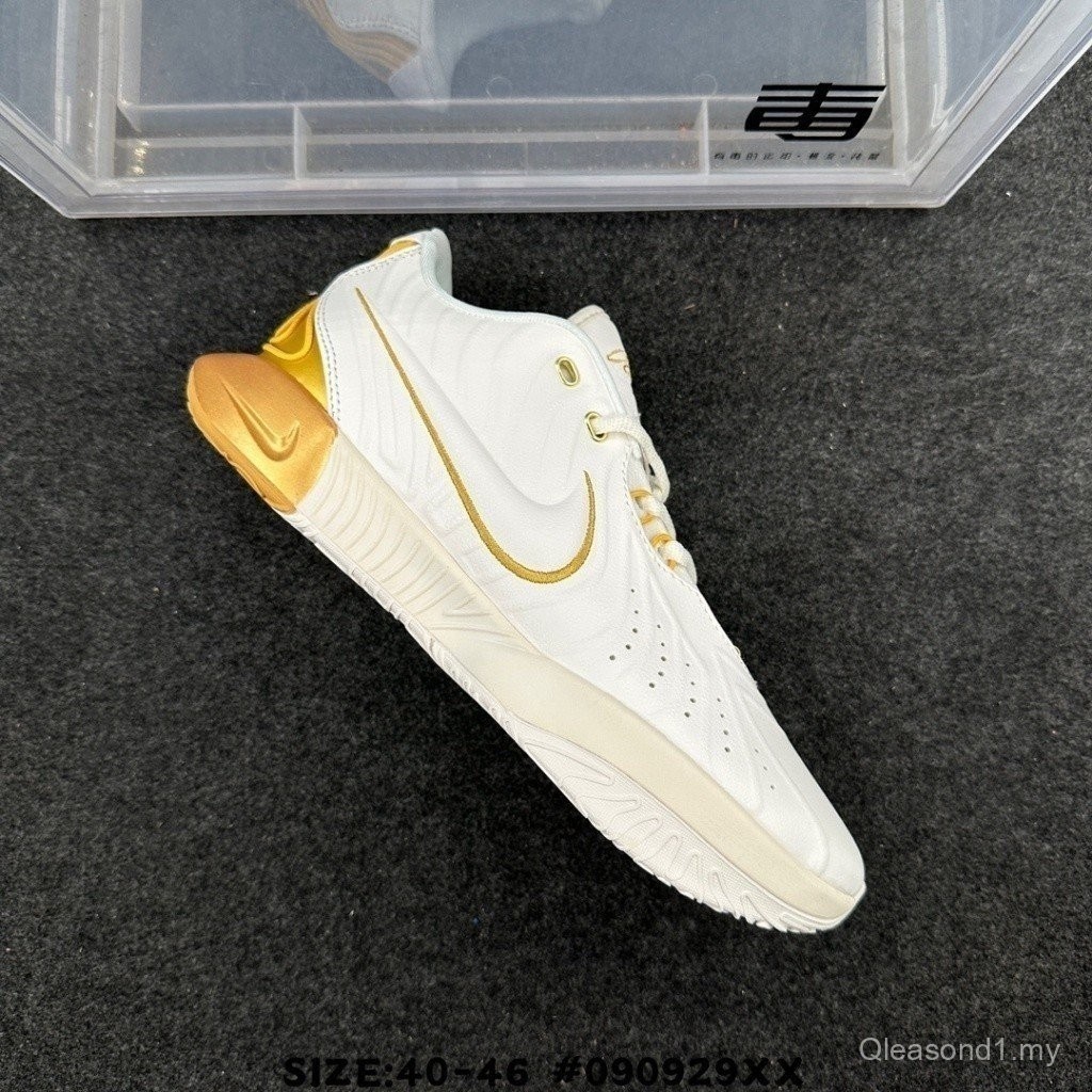 Sns Lebron 21 MidWhite Gold รองเท้าผ้าใบกีฬาลําลองสําหรับผู้ชายผู้หญิงรองเท้าบาสเก็ตบอล DTQA USNX K