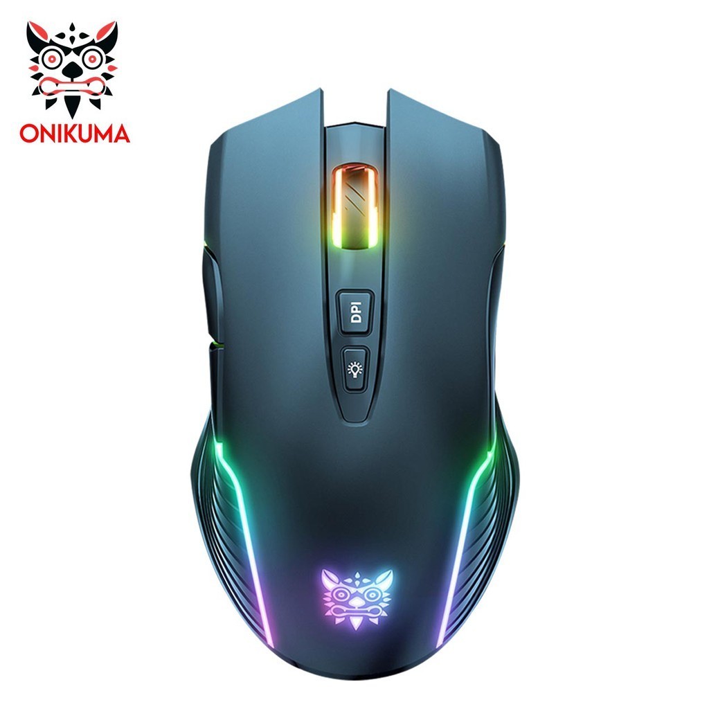 Onikuma CW905 เมาส์สําหรับเล่นเกมไร้สาย 2.4G RGB Backlit 5 ปรับ DPI ได้ (สีดํา)