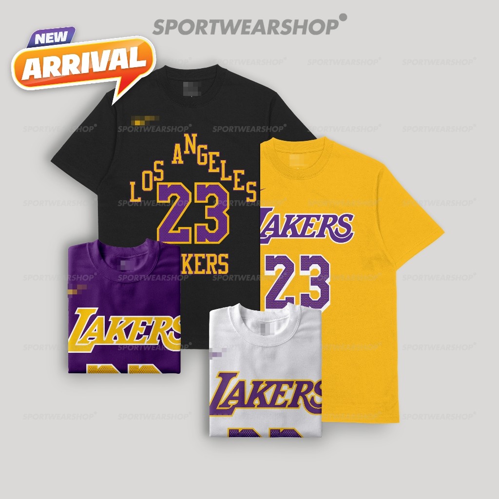 เสื้อบาสเก็ตบอล NBA Tshirt LA lakers LEBRON JAMES 23 T เสื้อบาสเกตบอลเสื้อกีฬาผู้ชายผู้หญิง LBJ 23