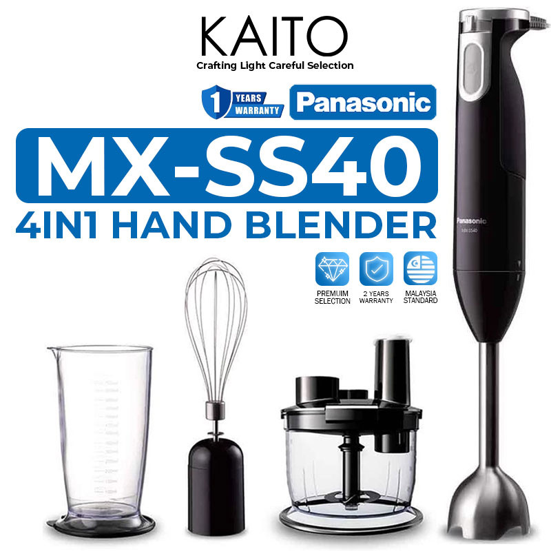 PANASONIC MX-SS40 เครื่องปั่นมือ 600W 5 ความเร็วสแตนเลส 4 ใบมีด Chopper Whisk Mixer เครื่องคั้นน้ําผ
