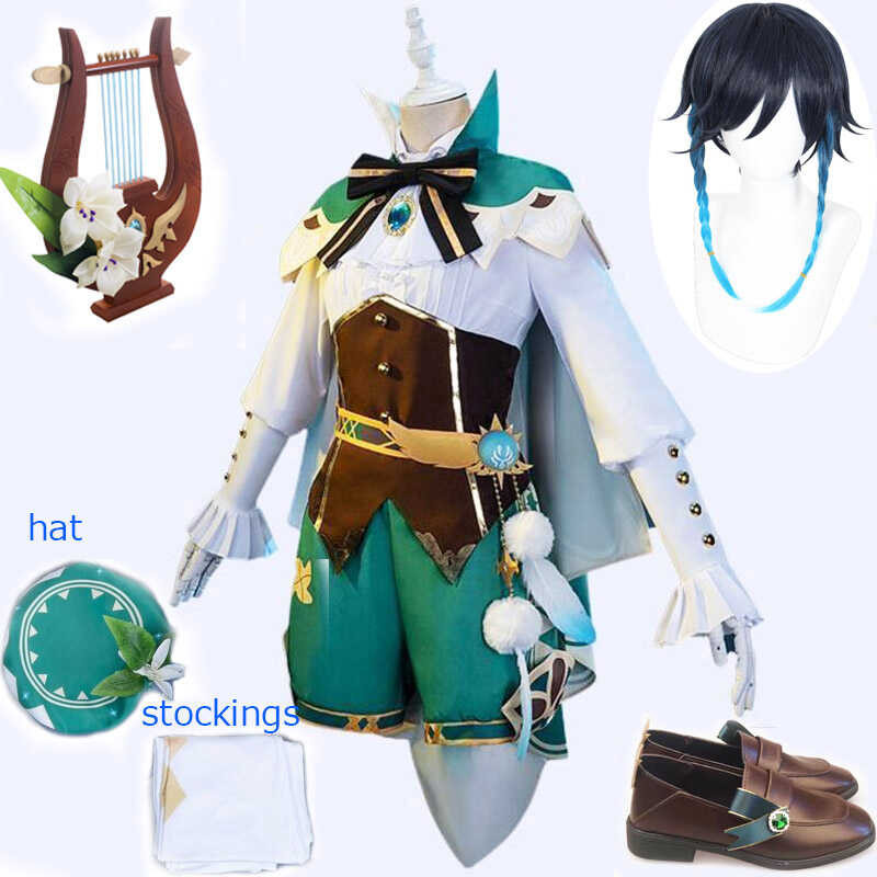 Genshin 2 Hot - หนัง PU Genshin ผลกระทบ Venti เครื่องแต่งกาย Genshin ผ