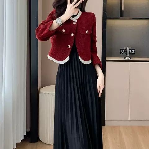 สไตล์ฝรั่งเศส High-End เสื้อแจ็คเก็ตผู้หญิงฤดูใบไม้ผลิฤดูใบไม้ร่วงสไตล์ใหม่ Classy Celebrity Tweed แฟชั่นทําด้วยผ้าขนสัตว์สั้นด้านบน - รูปที่ 3