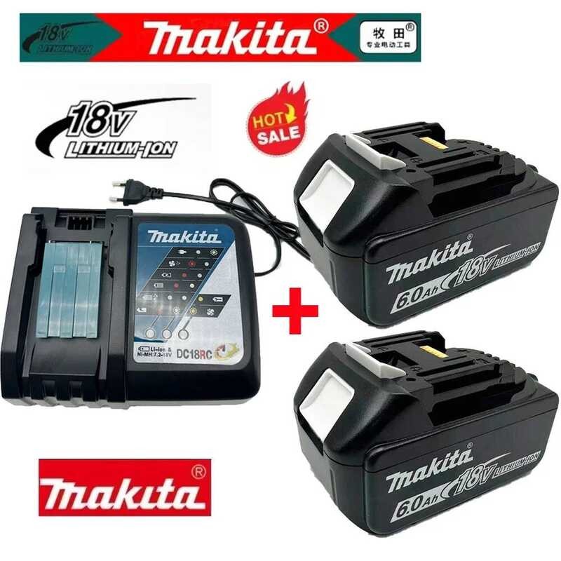 ของแท้ 100% 18V 6.0Ah ชาร์จใหม่ได้ สำหรับ Makita BL1830 BL1830B BL1840 BL1840B BL1850 BL1850B