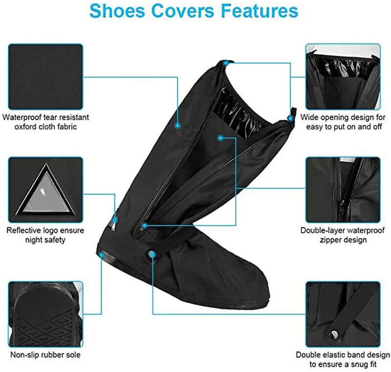 กันน้ำฝนสูงหลอดหนารองเท้าบูตปกบูต Galoshes รองเท้าครอบ thumbnail 4