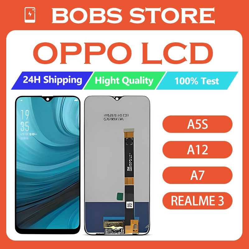 <BOBS Lcd>oppo A5S A7 A12 LCD REALME 3 จอแสดงผล LCD หน้าจอสัมผัส ASSEMBLY สําหรับการเปลี่ยน