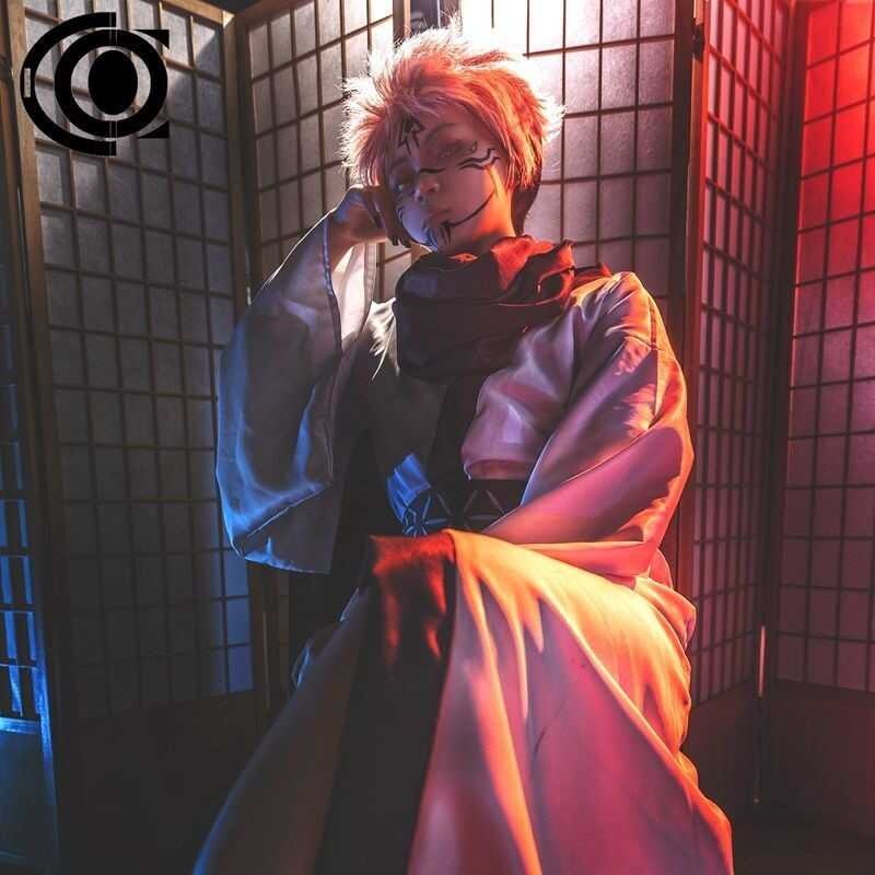 Jujutsu Anime Kaisen Cosplay Costume Adult Ryomen Sukuna Kimono Suit Japanese Kimono Bathrobe Hallo