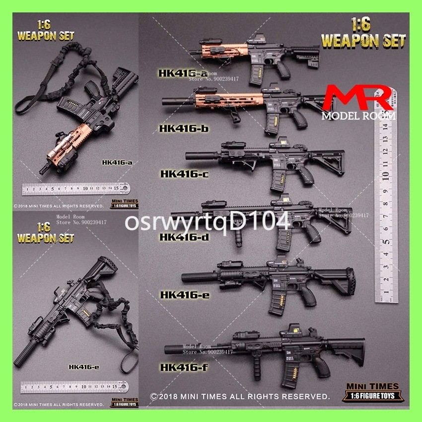 a Minitimes 1/6 Scale HK416 Mini ทหารปืนพลาสติกทหารอาวุธรุ่น 12 ''Soldier Action Figure ตุ๊กตา