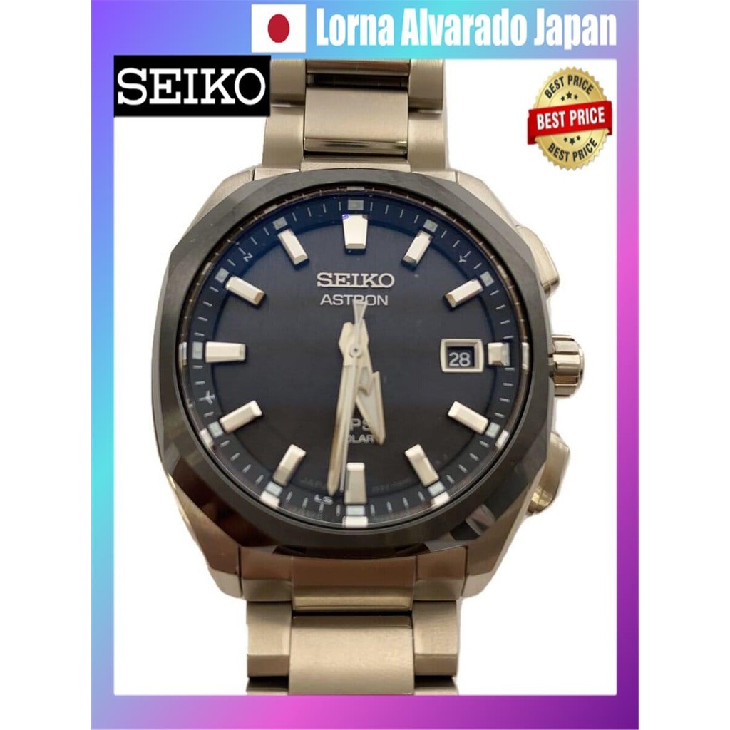 [ส่งตรงจากญี่ปุ่น]SEIKO Solar Watch/อะนาล็อก/Titanium/BLK/SLV/Titanium/3X22-0AD0