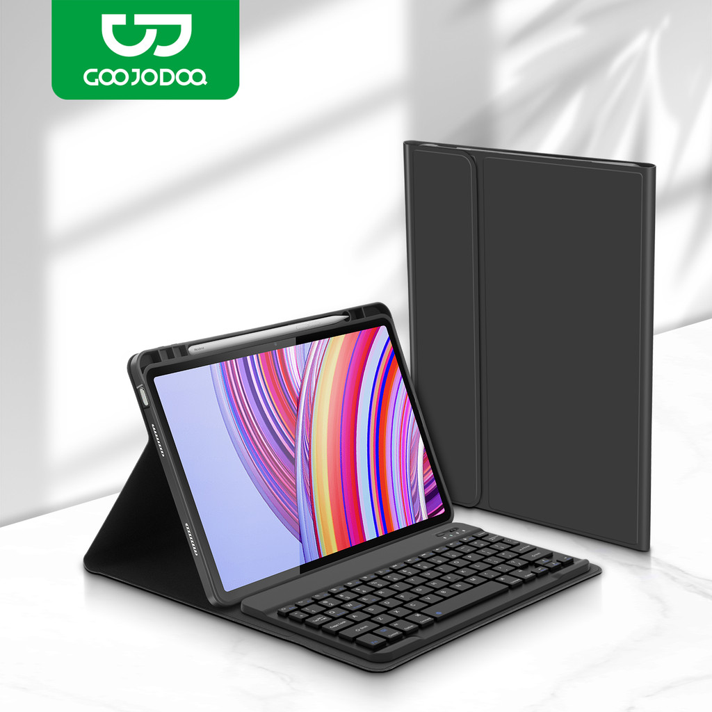 GOOJODOQ นิ้วแท็บเล็ตป้องกันฝาครอบด้วยมุมเอียงปรับได้และแผงด้านหลังรังผึ้งระบายอากาศ for Redmi Pad P