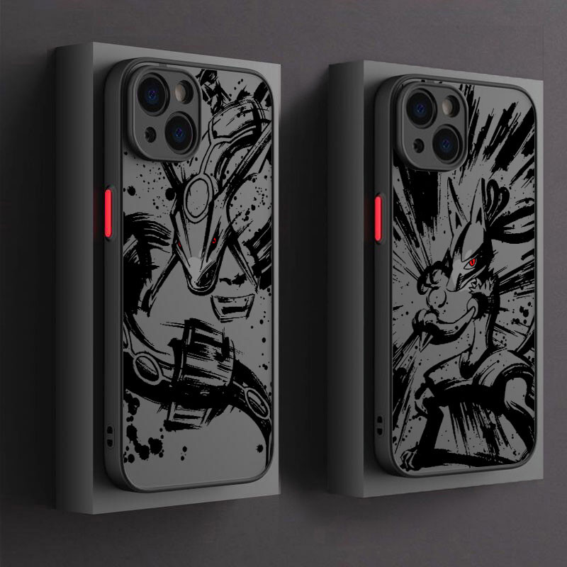 Rayquaza Lucario Pokemon เคสโทรศัพท์สําหรับ iphone 15 11 14 Plus 16 Pro Max 12 13 Mini ปลอกซิลิโคน 16Pro 15Plus โปร่งใส Frosted กันกระแทกเกราะฝาครอบ