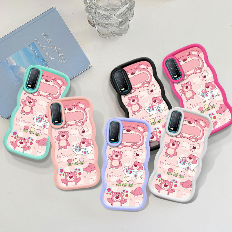 การ์ตูนสนุกlotsoเคสโทรศัพท์สําหรับvivo Y01 Y01A Y02A Y02T Y02S Y3S Y11 Y12S Y15S Y16 Y17S Y20 Y20i Y21S Y21A Y22 Y33S Y22 Y33Sหมีสตรอเบอร์รี่นุ่มกรณี