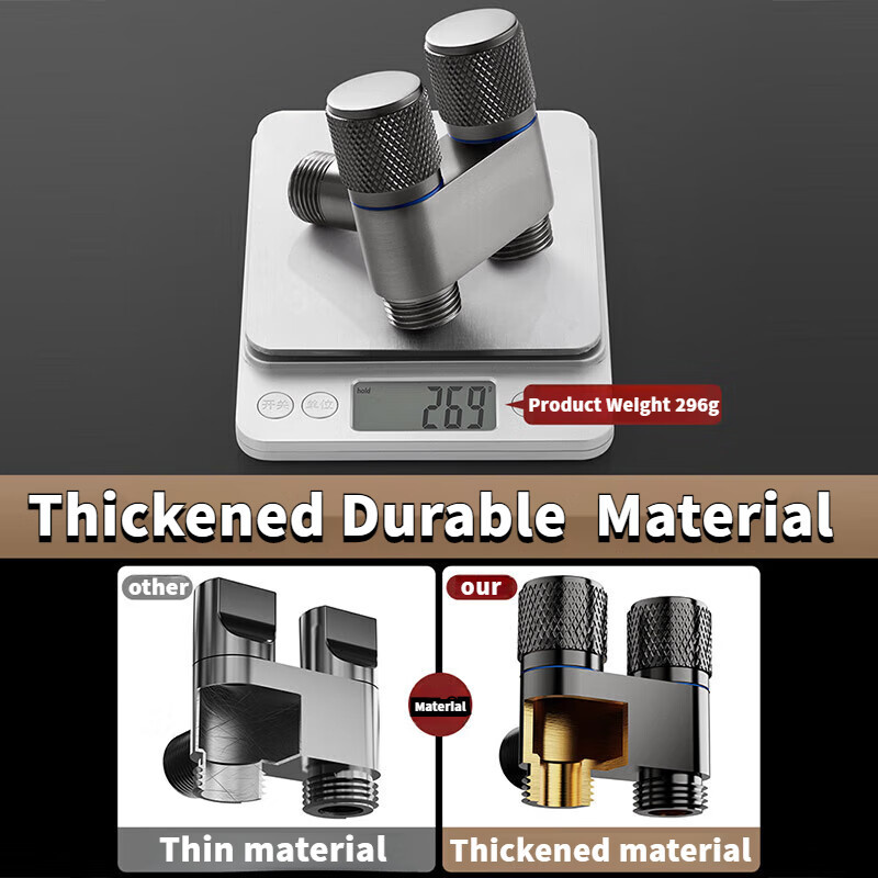 🚚ท้องถิ่น🚚 G1/2 มัลติฟังก์ชั่น สต๊อปวาล์ว แบบ 3 ทางน้ำออกวาล์วน้ำโลหะมัลติฟังก์ชั่นเหมาะสำหรับห้องน้ำและเครื่องซักผ้า - รูปที่ 6