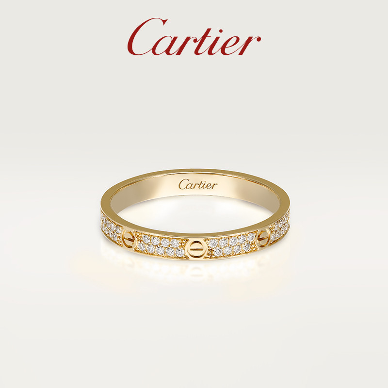 ♞,♘,♙[พร้อมกล่อง] Cartier Cartier LOVE Series Rose Gold Gold White Gold Diamond แหวนแคบ [คลังสินค้า