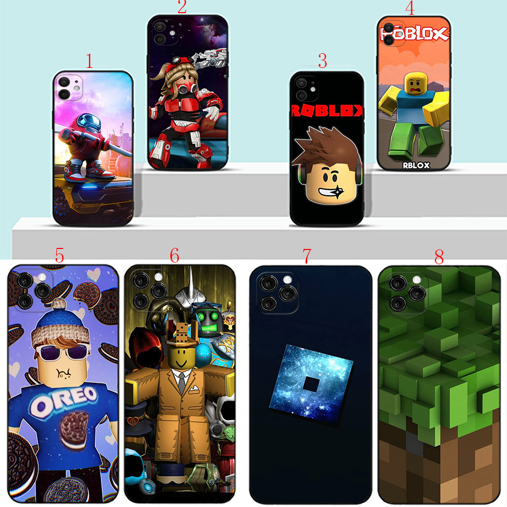 IPhone 11 12 13 Pro Max XR 12 13 Mini S50 Roblox อะนิเมะเคสโทรศัพท์สีดํานุ่ม