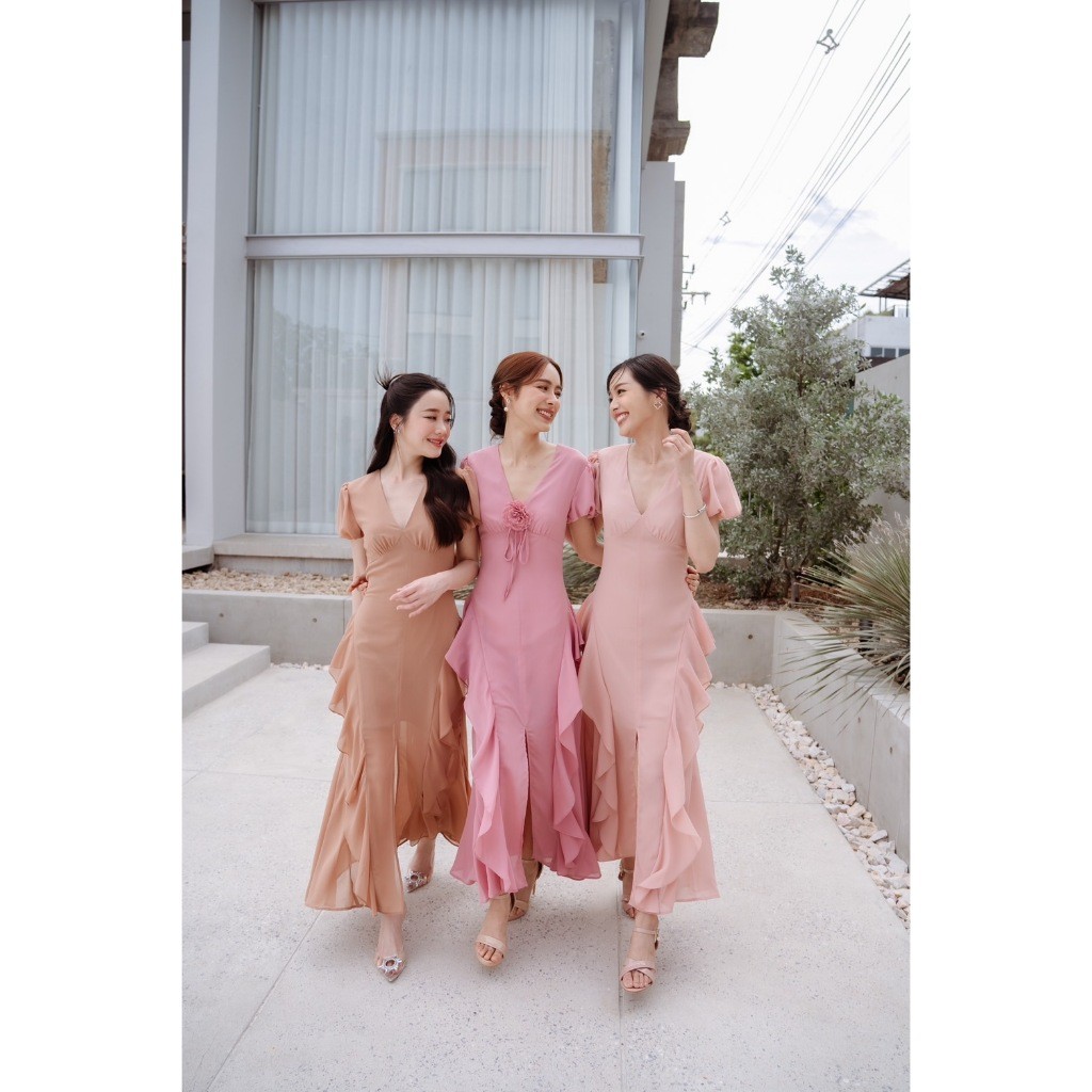 ♞,♘Firrr-Ila dress-ชุดใส่เที่ยว ชุดออกงาน ชุดเพื่อนเจ้าสาว YEK