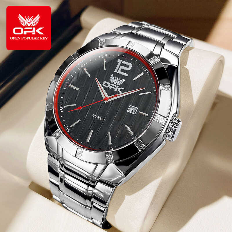 ❤ [100% ของแท้] OPK ใหม่ นาฬิกา ผู้ชาย แท้ แฟชั่น นาฬิกาควอทซ์ สายสแตนเลส กันน้ำ