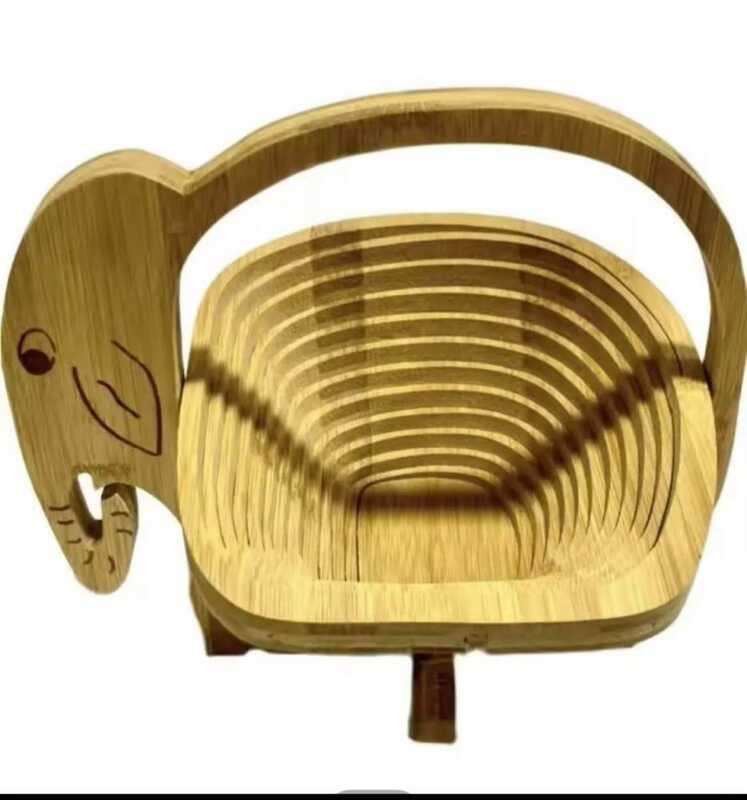Elephant Wooden D Basket, Foldable Basket, Fruit Basket, Cute Basket, Multi-Purpose Home Decoration