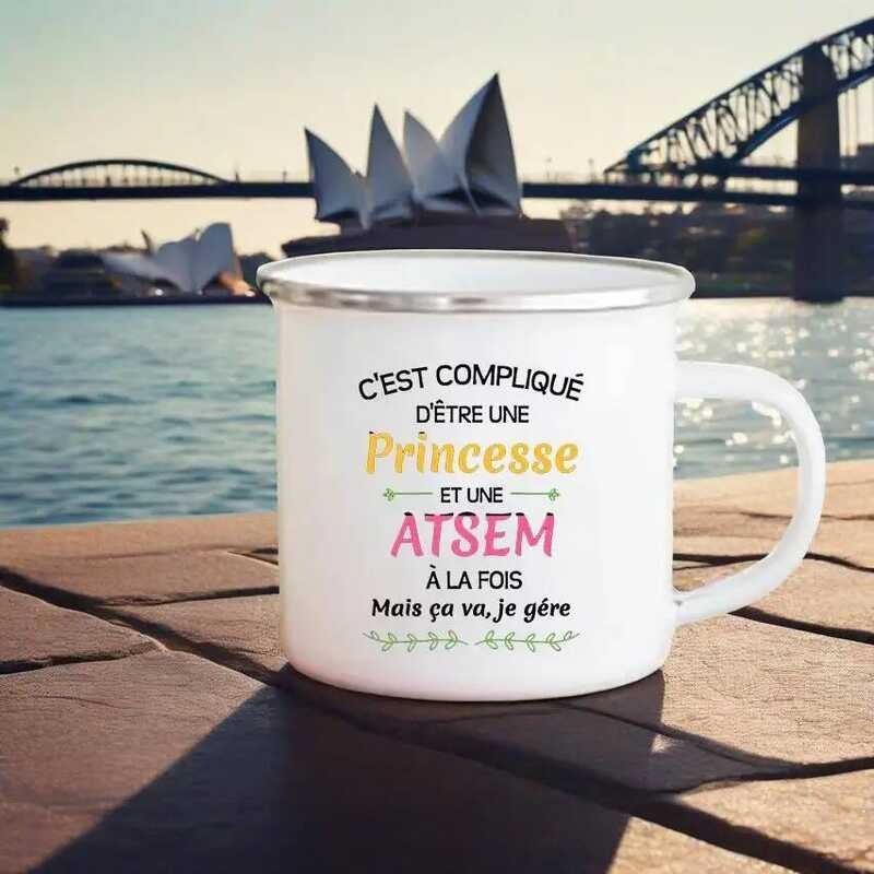 Une Atsem Top Du Top Print Mugs Creative Coffee Cups School Drin Water Milk Cup Enamel Mug Home Han