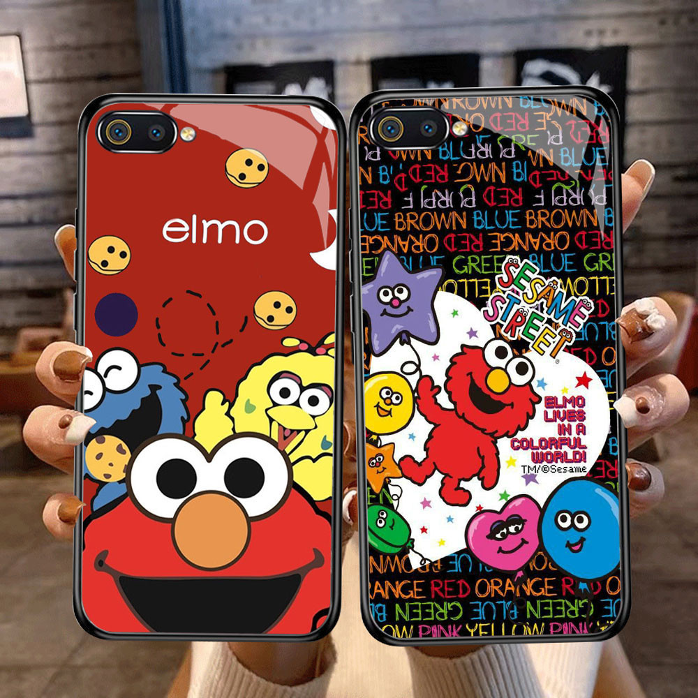 DF-83 Sesame Street TPU HD Glass Casing สําหรับ Realme C1 C2 C2s OPPO A3S A5 A12E
