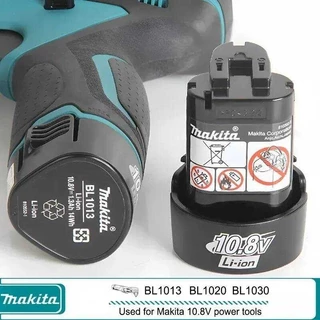 แบตเตอรี่แท้ 100% ชาร์จใหม่ได้ แบตเตอรี่ทดแทน 10.8v 12v BL1013 BL1020 BL1030 TD090D DF030D Makita p