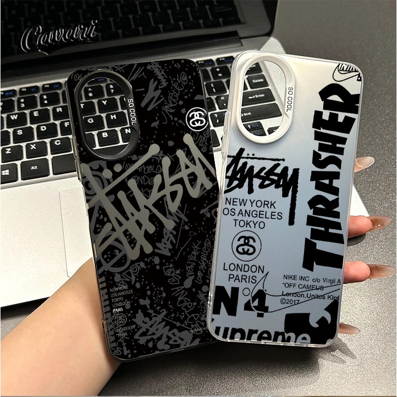 ปลอกสําหรับRealme 10 11 12 13 14 Pro Plusแฟชั่นแบรนด์CoolภาษาอังกฤษGraffitiเคสโทรศัพท์หรูหราIMDเลเซอร์กันกระแทกปกแข็ง