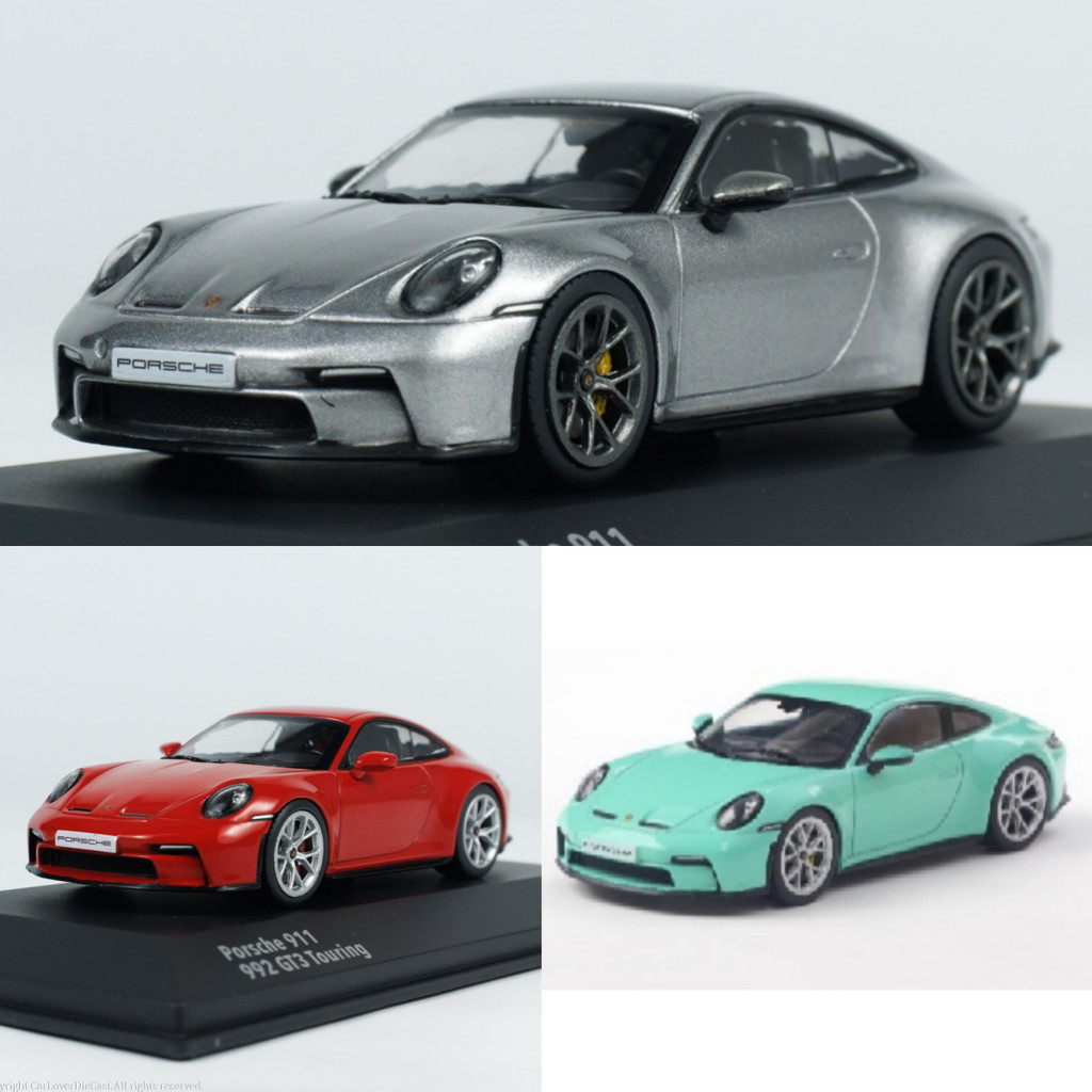ส่วนบางพร้อมสต็อก SOLIDO 43 PORSCHE PORSCHE 911 GT3 TOURING รถรุ่นสีแดงเงินออกจากพิมพ์รถรุ่น