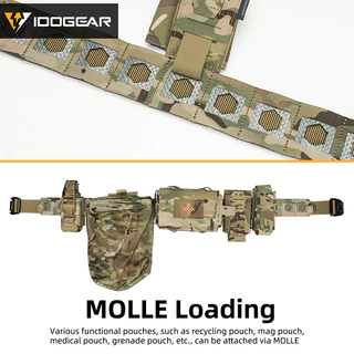 IDOGEAR 2 "เข็มขัดทางยุทธศาสตร์ MOLLE Tegris คณะกรรมการพลาสติก 1000D เข็มขัดไนลอนแข็งน้ำหนักเบา 3441