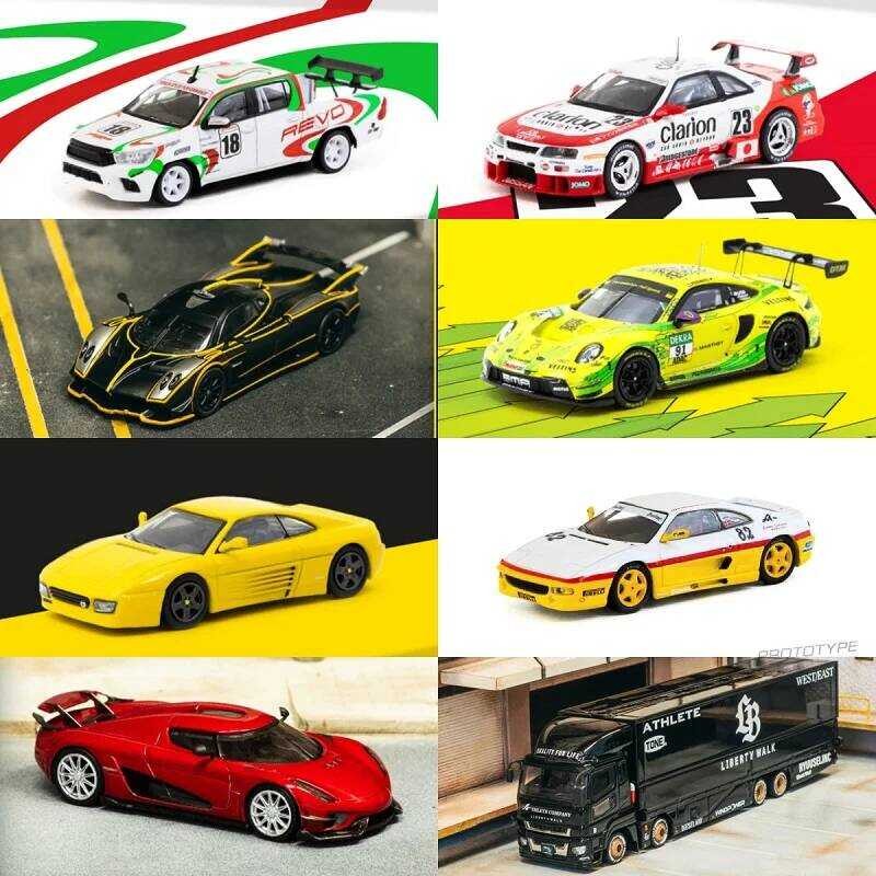 Tar Wor 1:64 Hi F355 Challenge Regera Huayra R Fuso Er Great Lb-Truc ดํา 348 EVO รถโมเดล Diecast