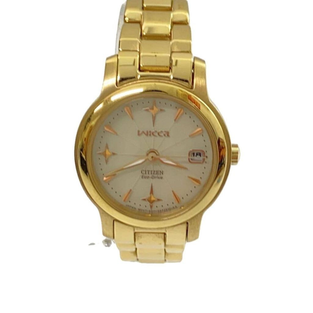 Citizen นาฬิกาข้อมือ Wicca Womens Gold Solar Analog Quartz ส่งตรงจากญี่ปุ่น มือสอง
