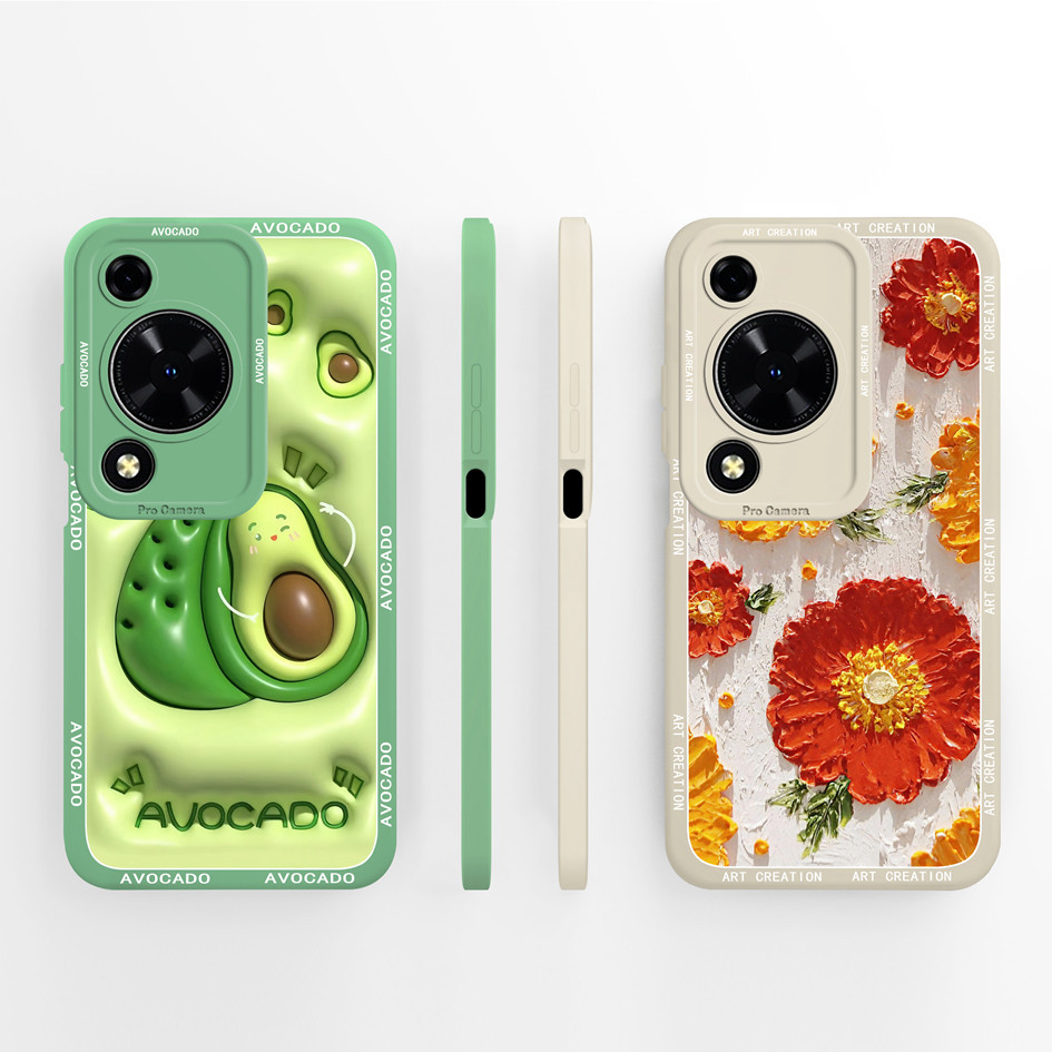 ปลอกสําหรับ Huawei Nova Y72 4G กรณีแฟชั่นดอกไม้ซิลิโคนเหลวป้องกันกล้องปกหลังสําหรับ HuaweiNova Y72 Y