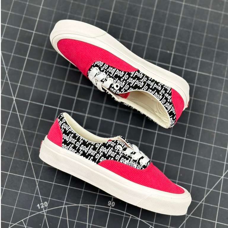 opp ♞Fear of God x Vans Vault UA ERA 95 DX รองเท้าผ้าใบลําลองสีแดง Low-Top