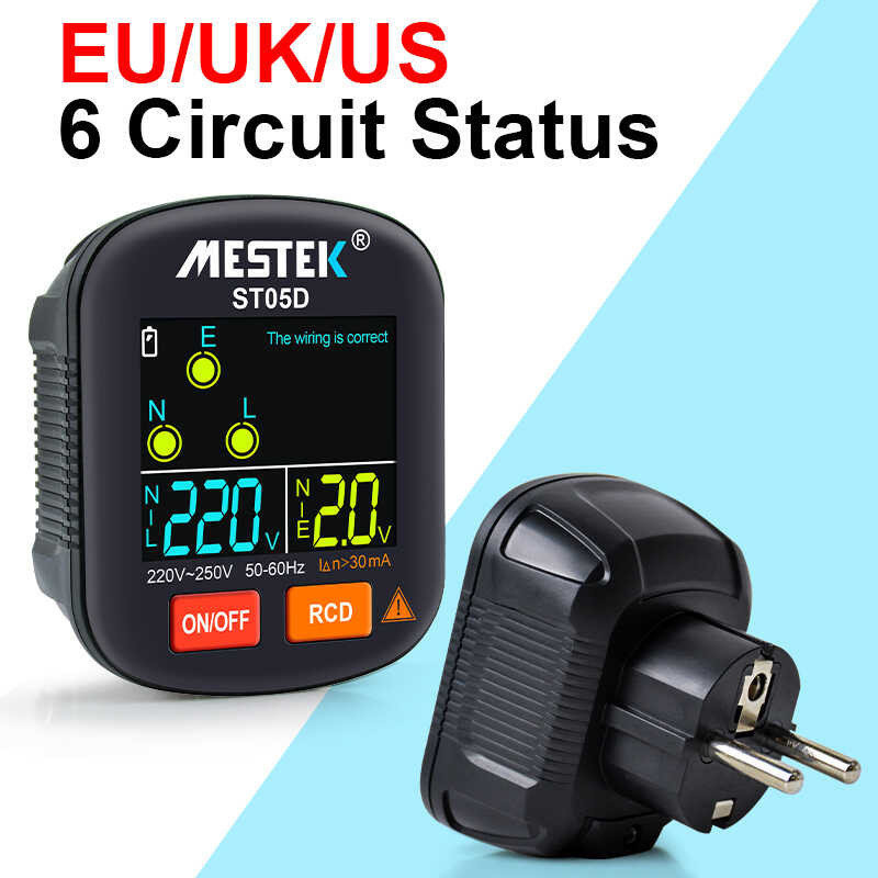❤ Socket RCD GFCI NCV Test Outlet Tester เครื่องทดสอบแรงดันไฟฟ้า EU US