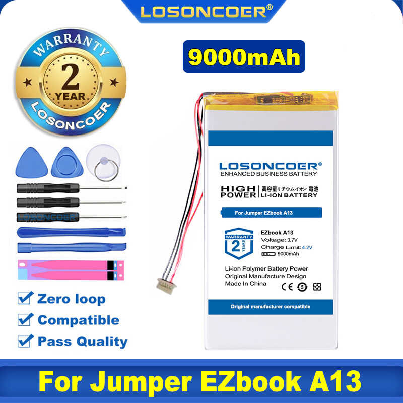 100% 2 ต้นฉบับ LOSONCORE ใหม่ 9000mAh แบตเตอรี่สำหรับจัมเปอร์ E