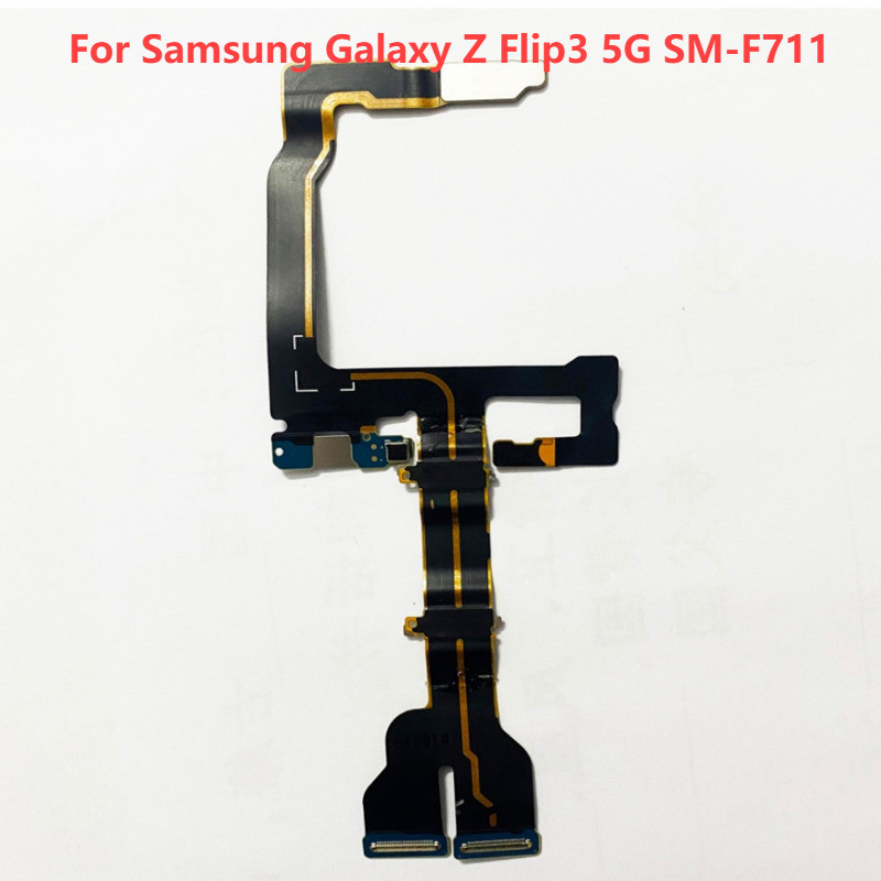 เมนบอร์ดสําหรับ Samsung Galaxy Z Flip3 5G SM-F711 เมนบอร์ดตัวเชื่อมต่อ Flex Cable Flip 3 จอแสดงผล LCD Flex Cable อะไหล่ซ่อม