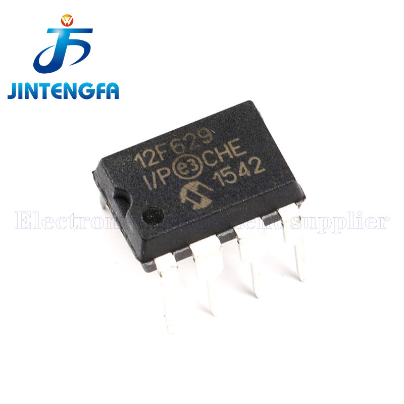 10PCS PIC12F629-I/P DIP-8 PIC12F629 12F629 DIP 8bit Microcontrollers MCU 1.75KB 64 RAM 6 I/O IC