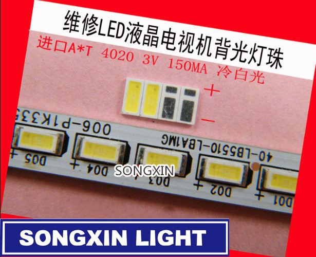 500pcs AOT LED Backlight กลาง LED 0.5W 3V 4020 4014 6V 48LM Cool สีขาว LCD Backlight สําหรับทีวีแอพพ