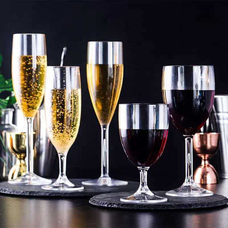 แก้วไวน์พลาสติก บาร์โรงแรมโปร่งใส KTV Goblet ins แก้วไวน์ขนาดเล็กหนา